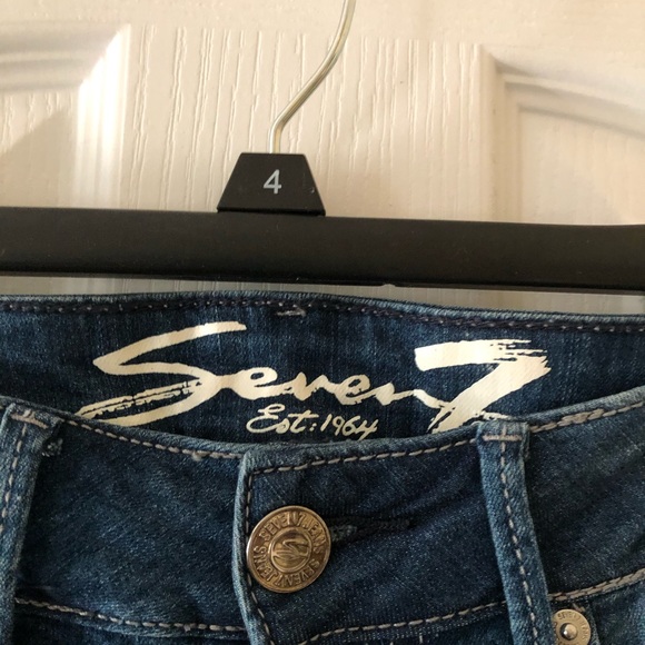 Seven7 Marble Blue Embroidered Blue Mid Rise Ankle Jeans Size 4 - Picture 11 of 11